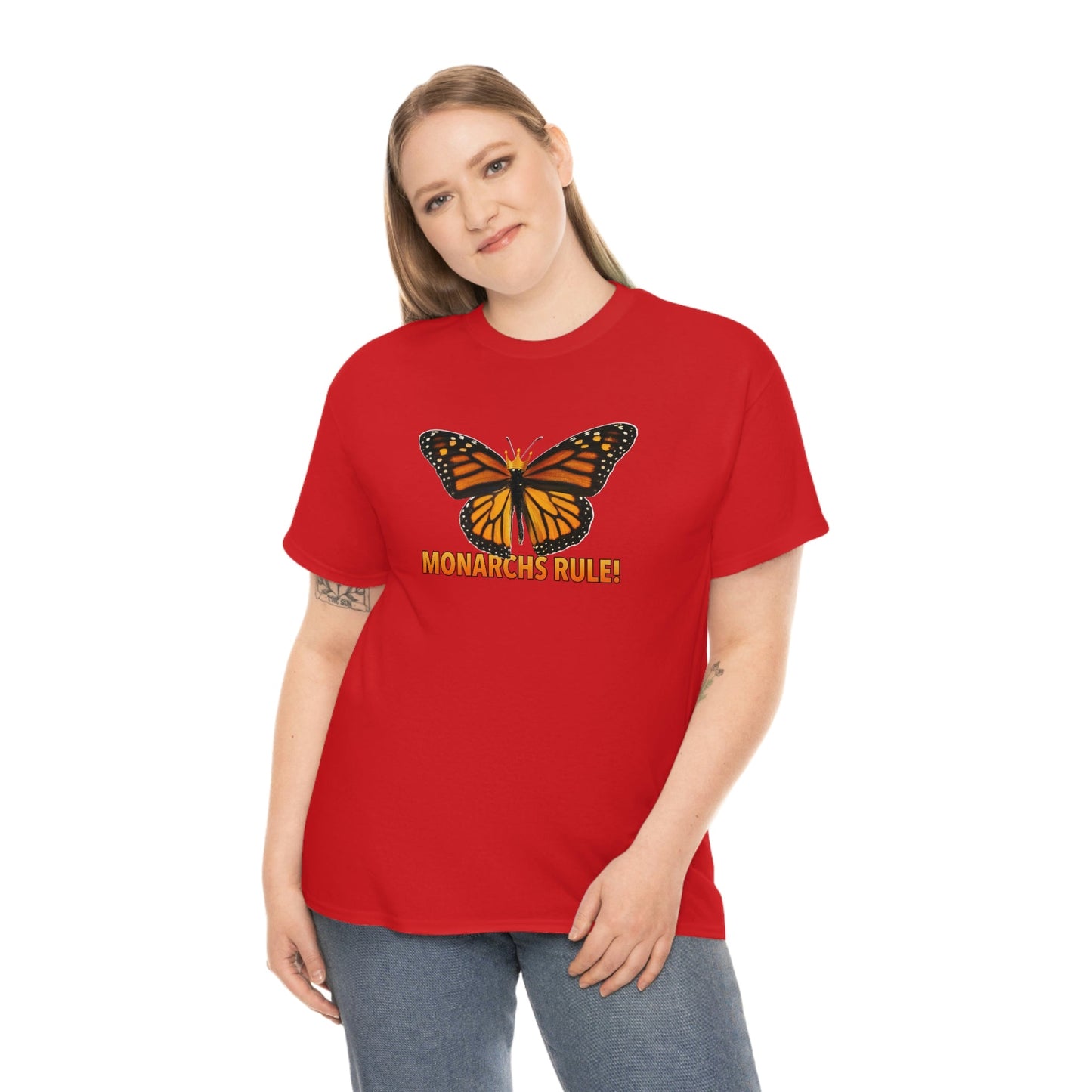 Monarchs Rule Unisex Heavy Cotton Tee butterfly Butterflies Insect Royalty Royals