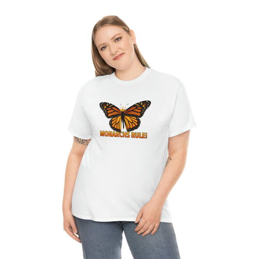 Monarchs Rule Unisex Heavy Cotton Tee butterfly Butterflies Insect Royalty Royals