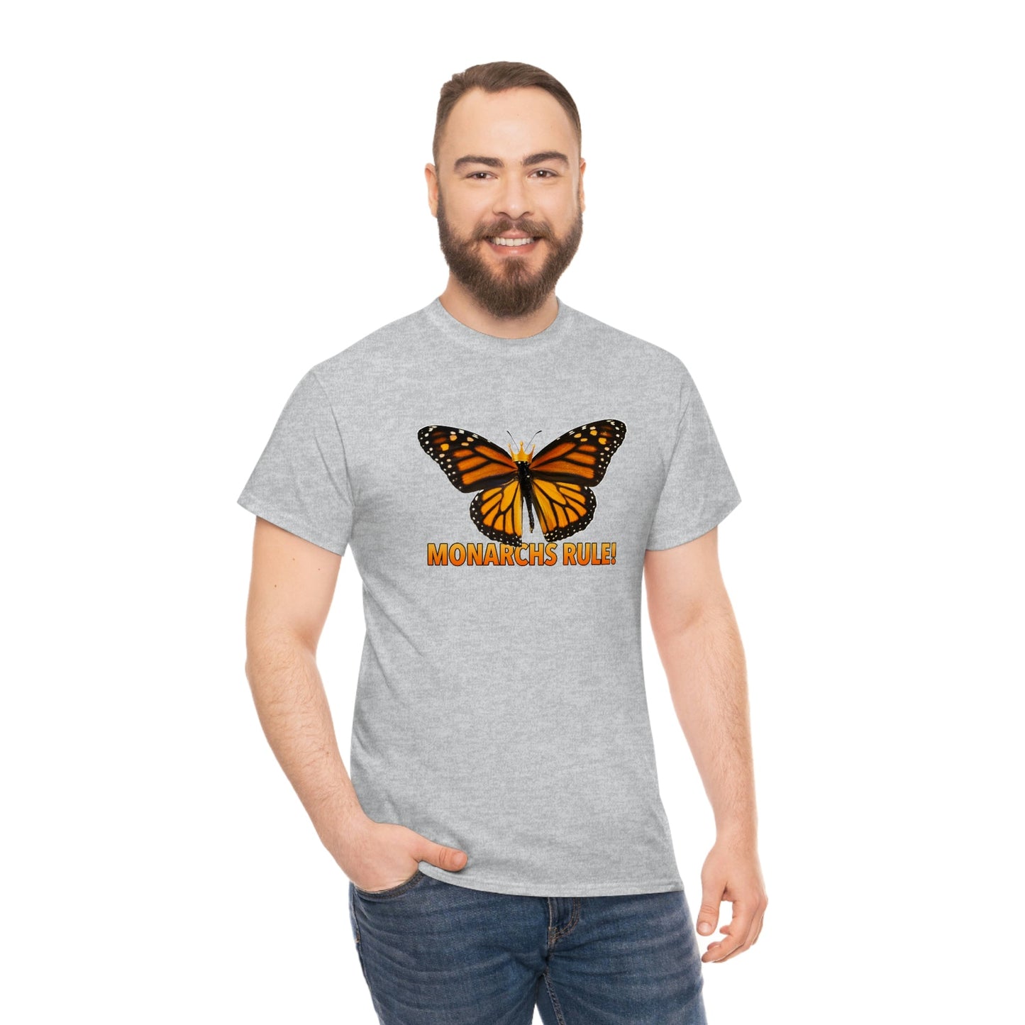 Monarchs Rule Unisex Heavy Cotton Tee butterfly Butterflies Insect Royalty Royals