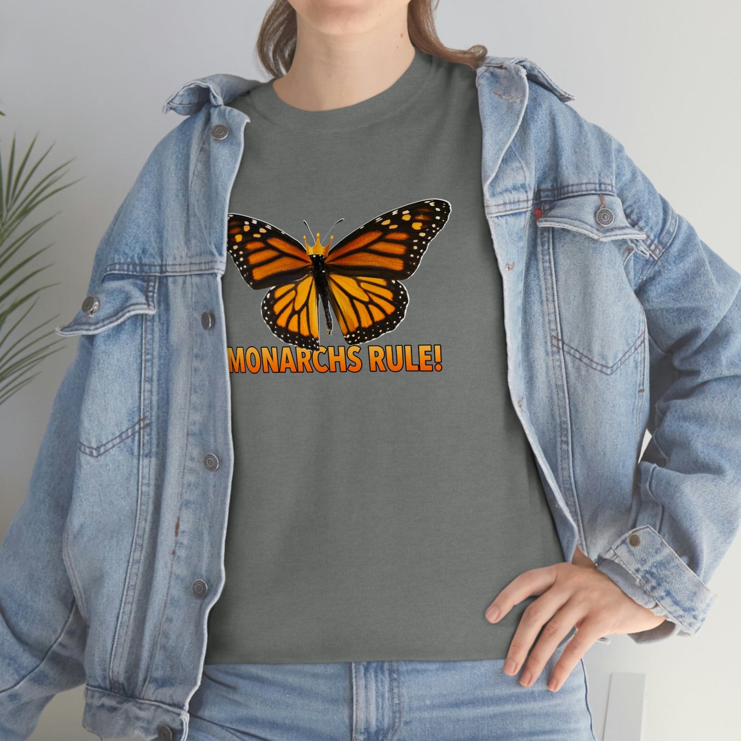 Monarchs Rule Unisex Heavy Cotton Tee butterfly Butterflies Insect Royalty Royals