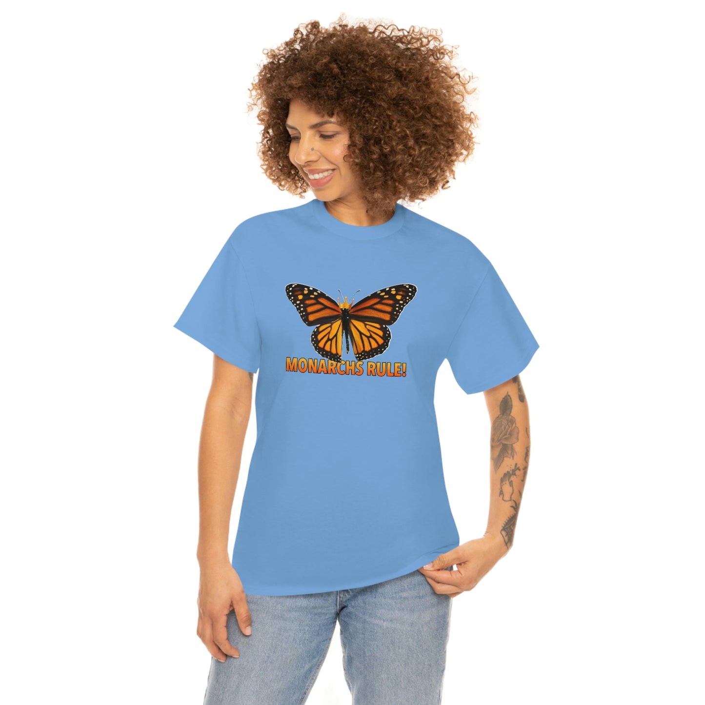 Monarchs Rule Unisex Heavy Cotton Tee butterfly Butterflies Insect Royalty Royals