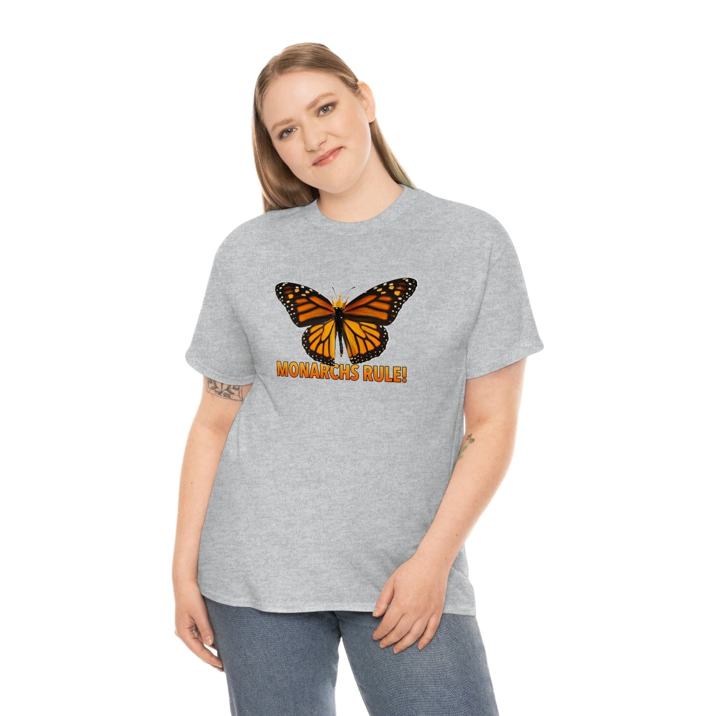 Monarchs Rule Unisex Heavy Cotton Tee butterfly Butterflies Insect Royalty Royals