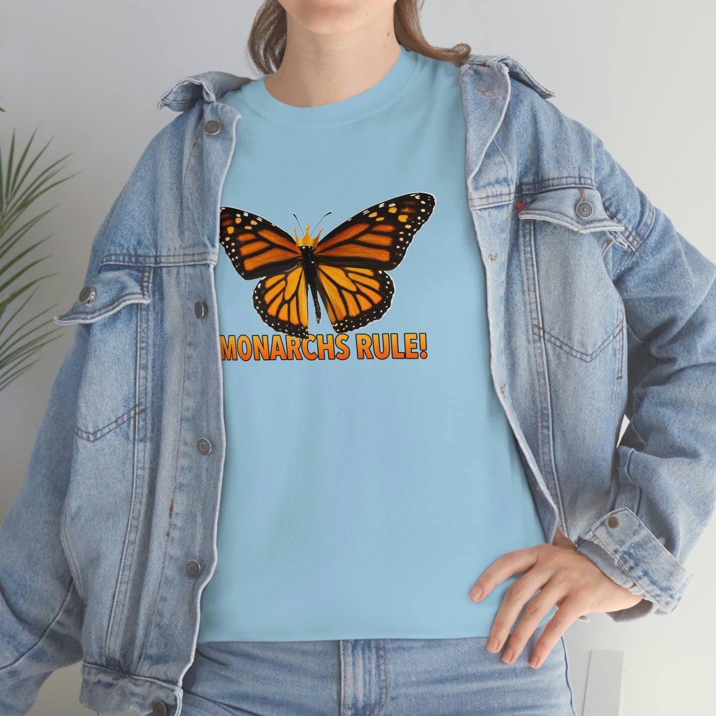 Monarchs Rule Unisex Heavy Cotton Tee butterfly Butterflies Insect Royalty Royals