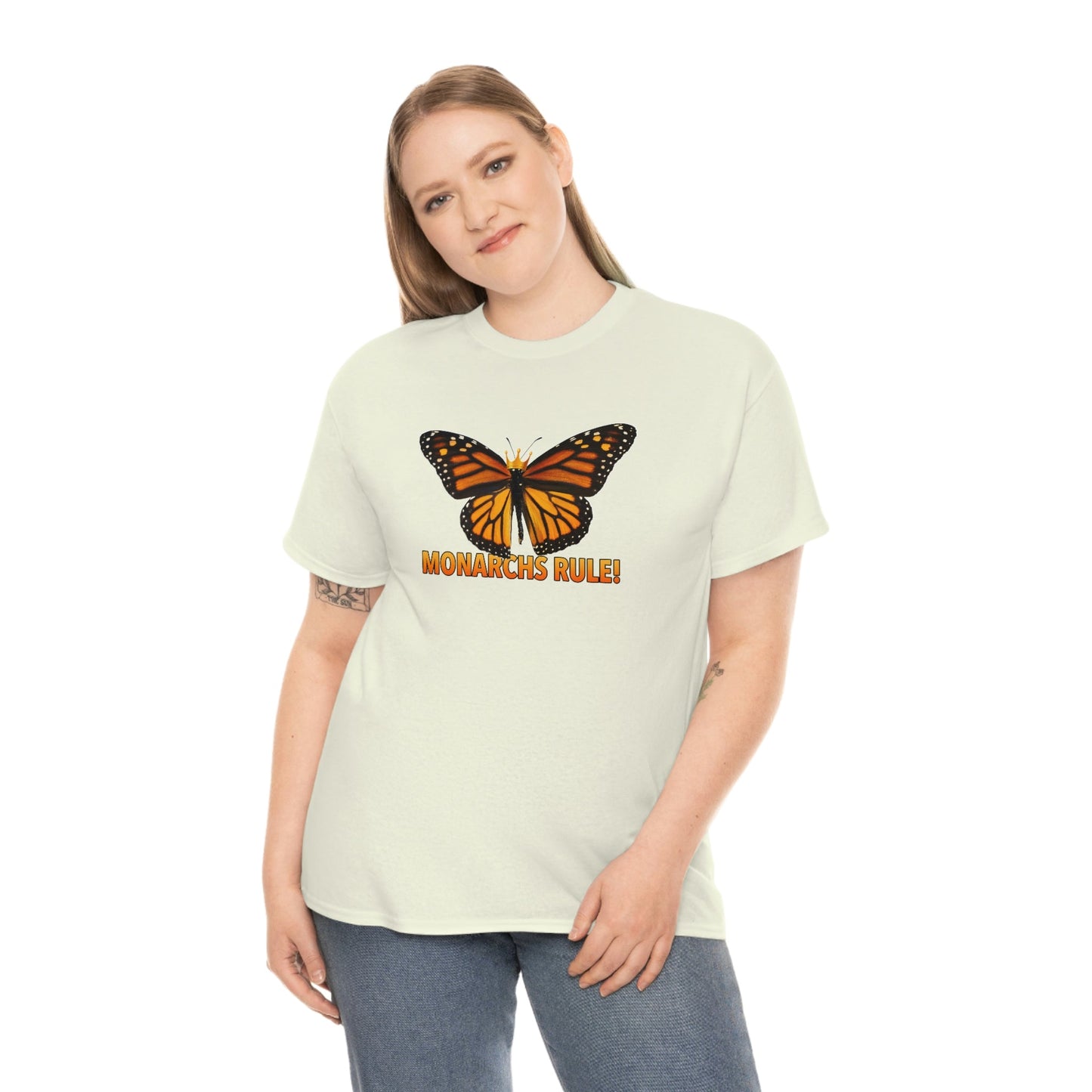 Monarchs Rule Unisex Heavy Cotton Tee butterfly Butterflies Insect Royalty Royals