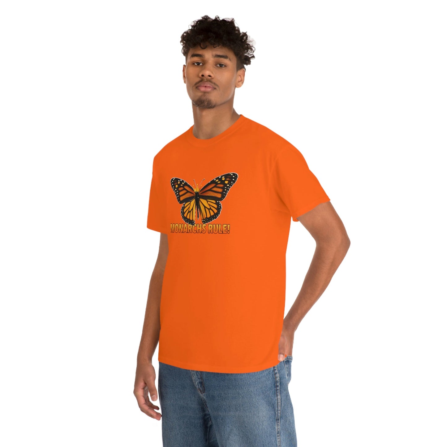 Monarchs Rule Unisex Heavy Cotton Tee butterfly Butterflies Insect Royalty Royals