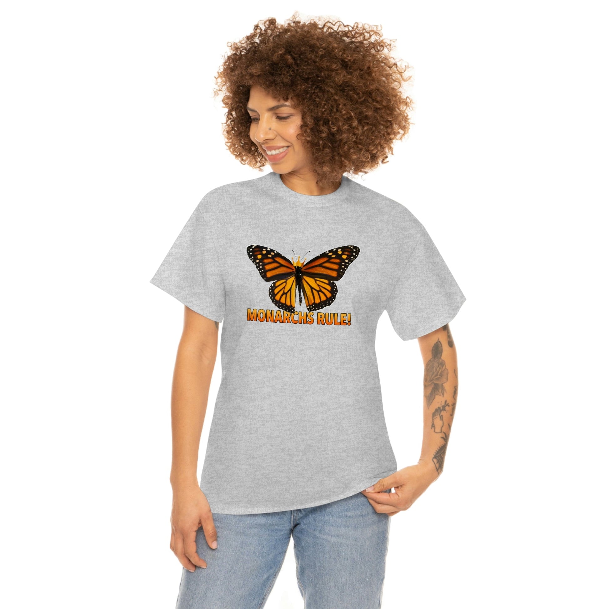 Monarchs Rule Unisex Heavy Cotton Tee butterfly Butterflies Insect Royalty Royals