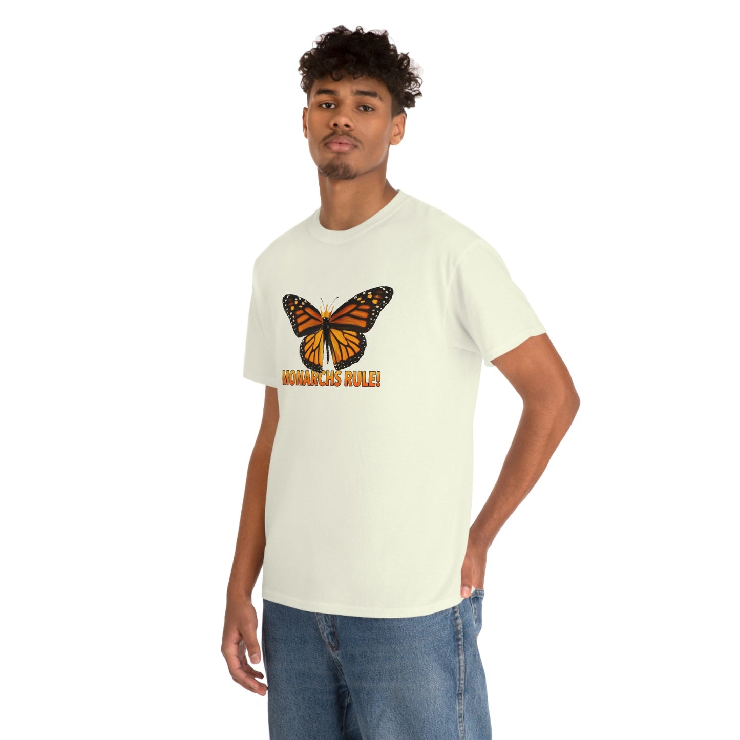 Monarchs Rule Unisex Heavy Cotton Tee butterfly Butterflies Insect Royalty Royals