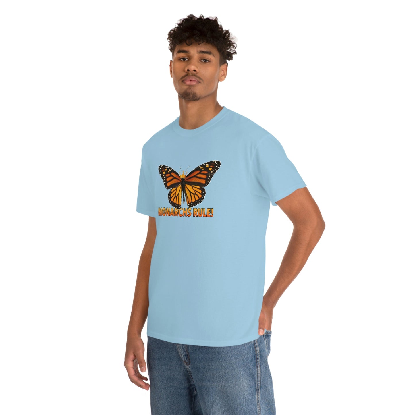 Monarchs Rule Unisex Heavy Cotton Tee butterfly Butterflies Insect Royalty Royals