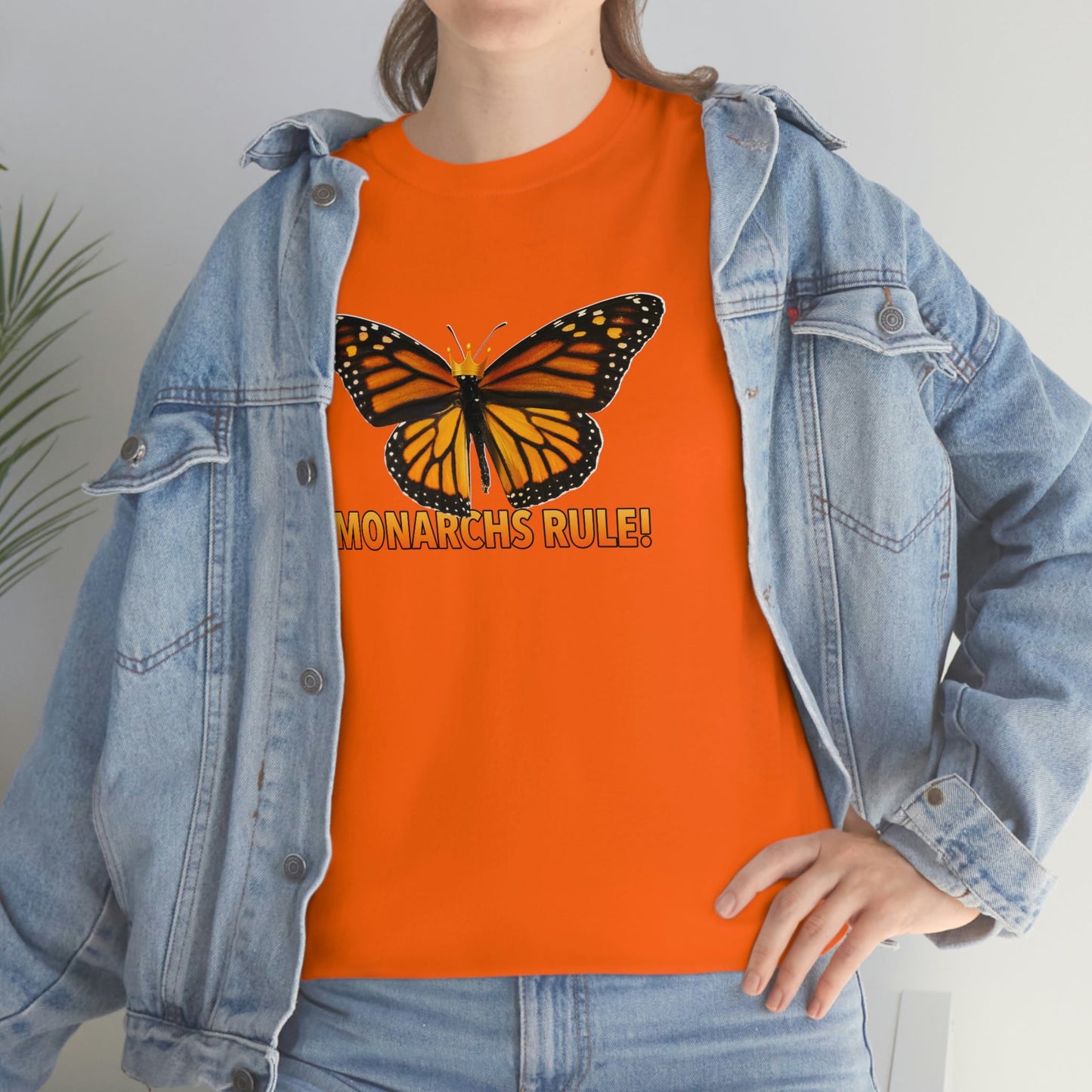 Monarchs Rule Unisex Heavy Cotton Tee butterfly Butterflies Insect Royalty Royals