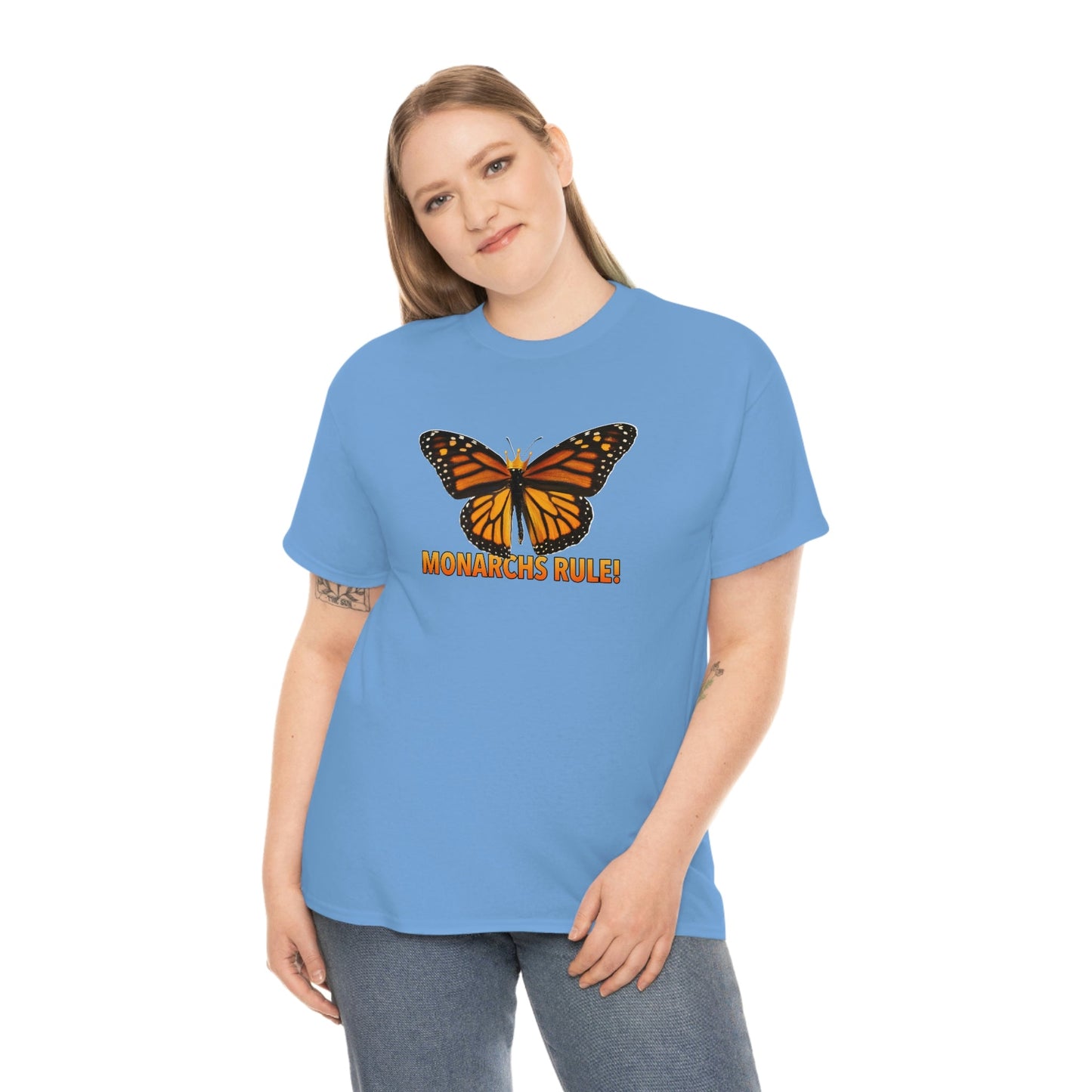 Monarchs Rule Unisex Heavy Cotton Tee butterfly Butterflies Insect Royalty Royals