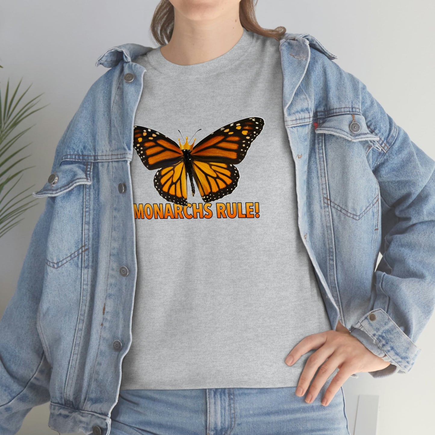 Monarchs Rule Unisex Heavy Cotton Tee butterfly Butterflies Insect Royalty Royals