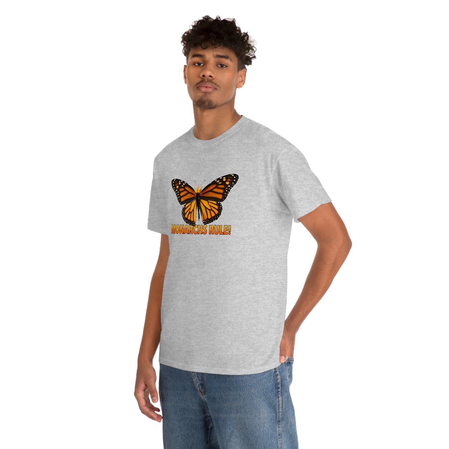 Monarchs Rule Unisex Heavy Cotton Tee butterfly Butterflies Insect Royalty Royals