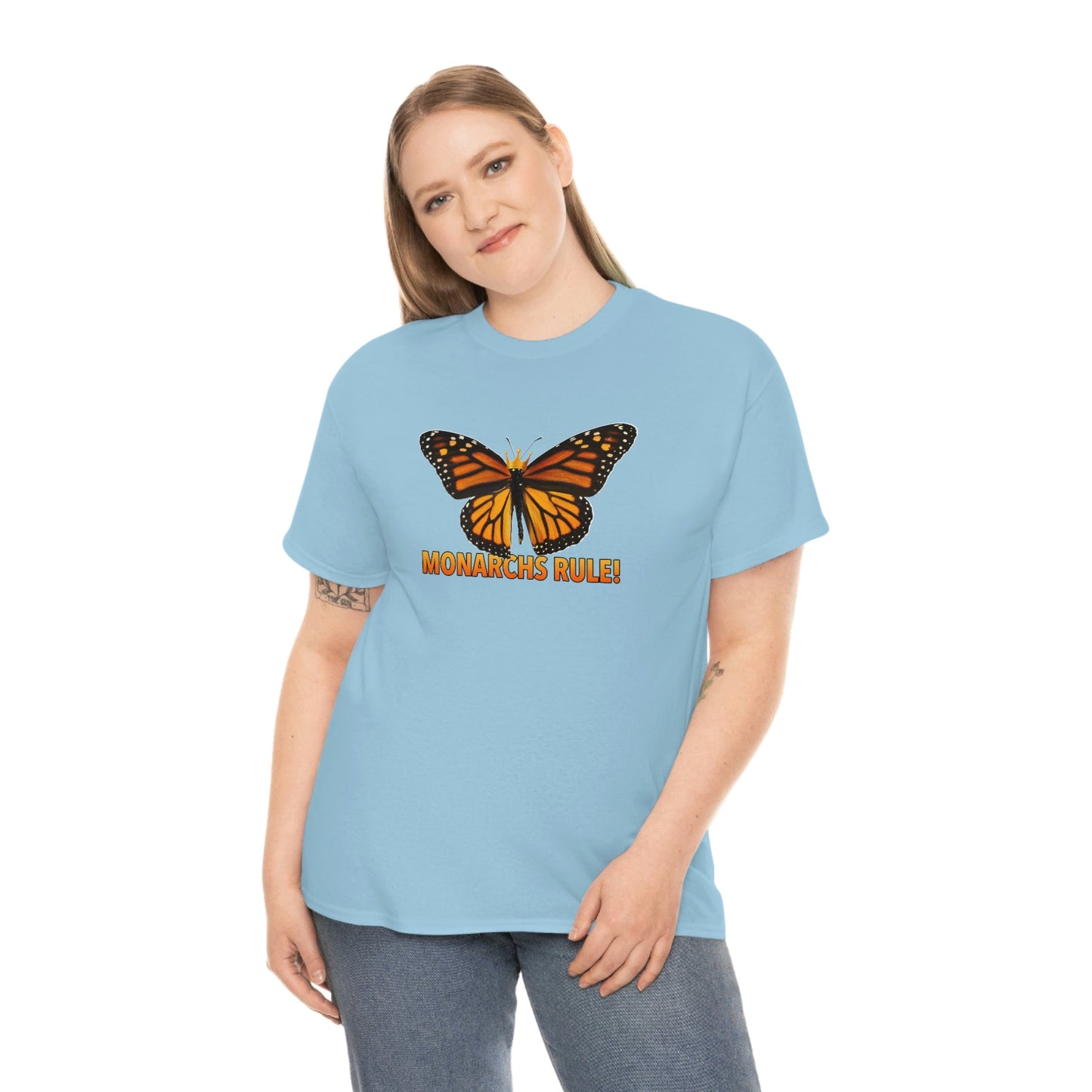 Monarchs Rule Unisex Heavy Cotton Tee butterfly Butterflies Insect Royalty Royals