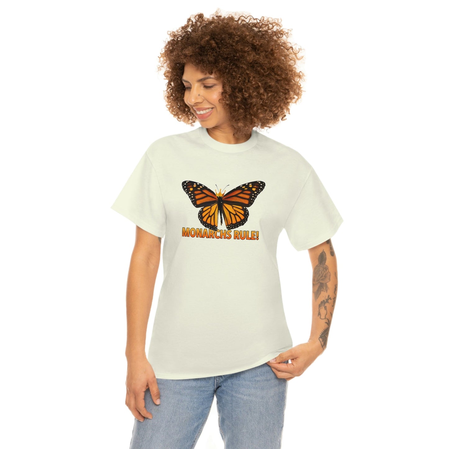 Monarchs Rule Unisex Heavy Cotton Tee butterfly Butterflies Insect Royalty Royals