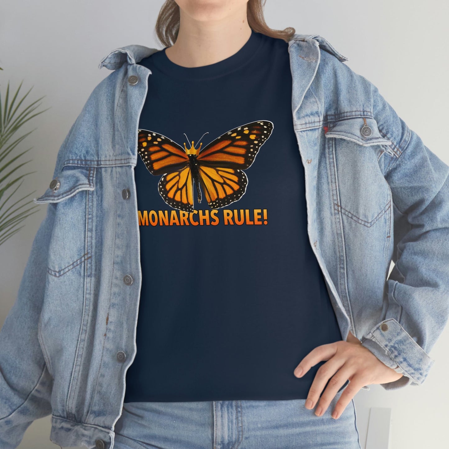 Monarchs Rule Unisex Heavy Cotton Tee butterfly Butterflies Insect Royalty Royals