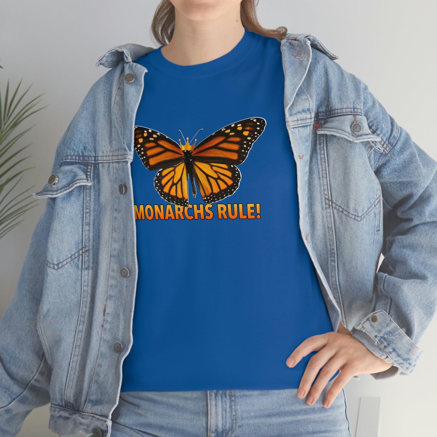 Monarchs Rule Unisex Heavy Cotton Tee butterfly Butterflies Insect Royalty Royals