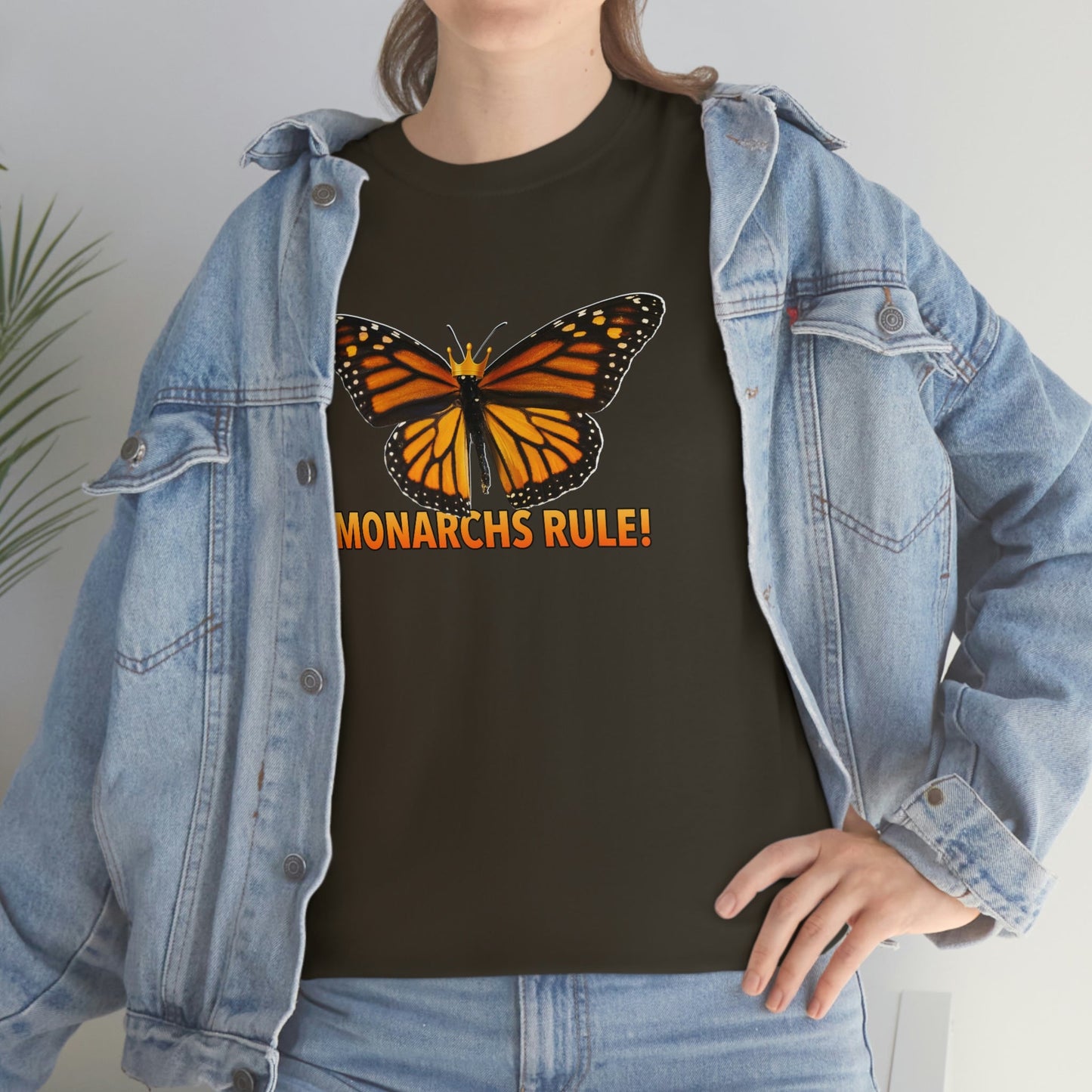 Monarchs Rule Unisex Heavy Cotton Tee butterfly Butterflies Insect Royalty Royals