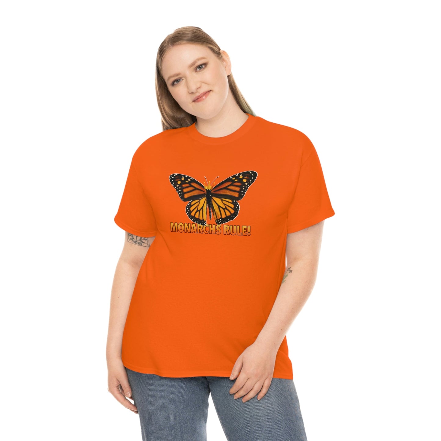 Monarchs Rule Unisex Heavy Cotton Tee butterfly Butterflies Insect Royalty Royals