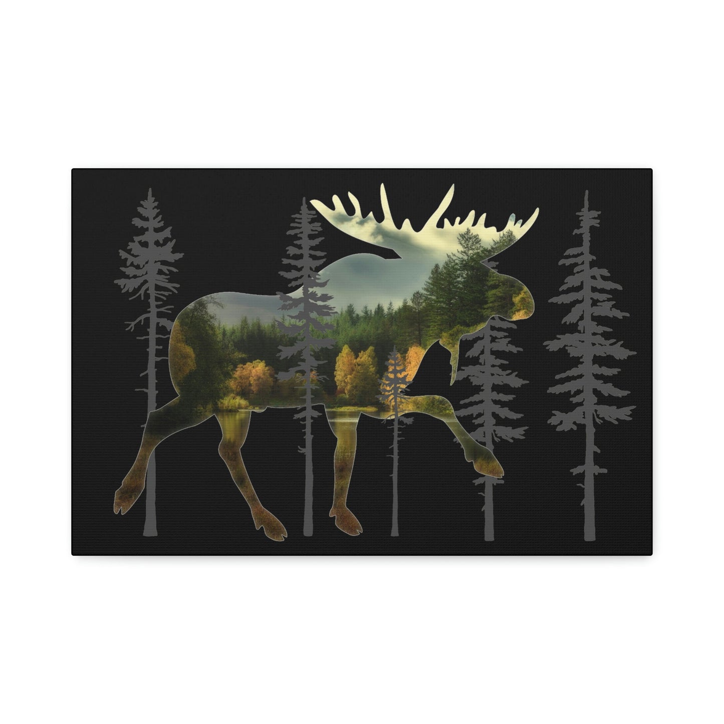 Moose in the Woods Canvas