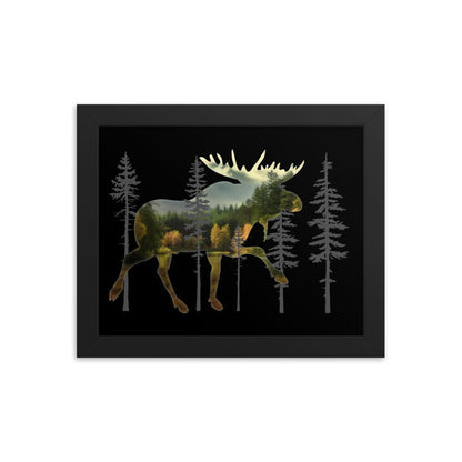 Moose in the Woods Framed Print