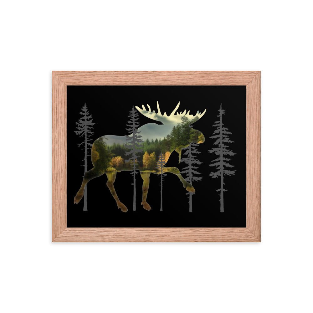 Moose in the Woods Framed Print