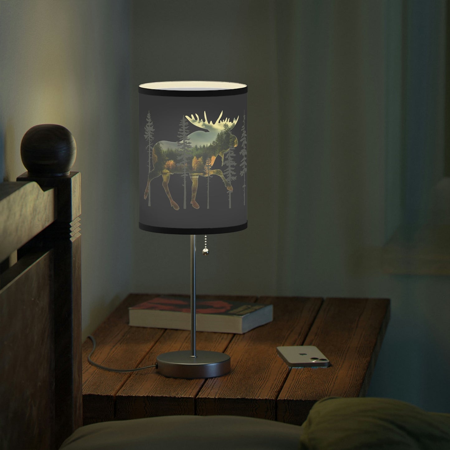 Moose in the Woods Lamp on a Stand, US|CA plug