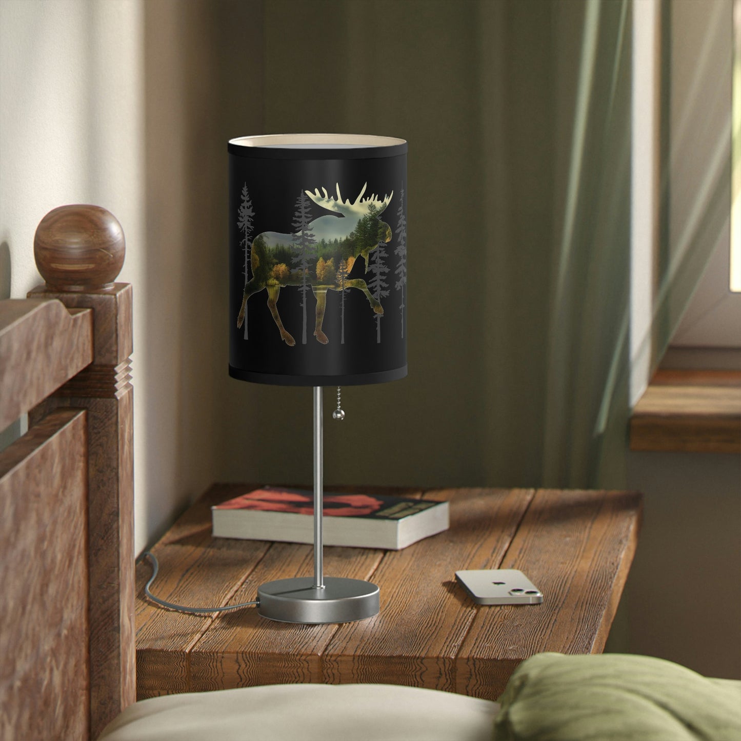 Moose in the Woods Lamp on a Stand, US|CA plug