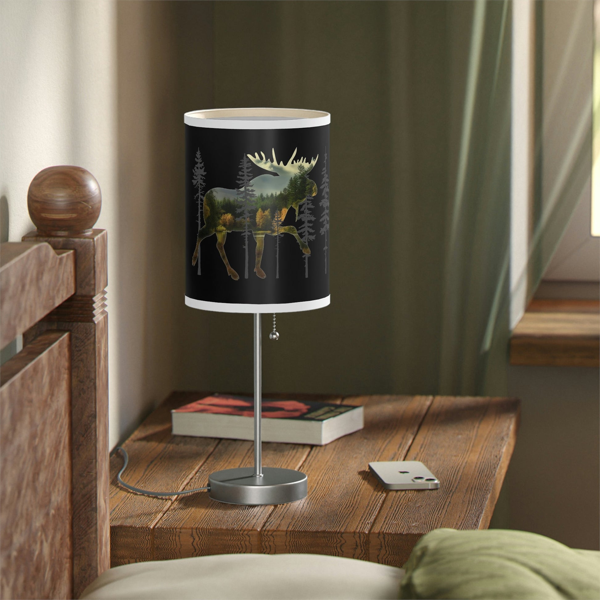 Moose in the Woods Lamp on a Stand, US|CA plug