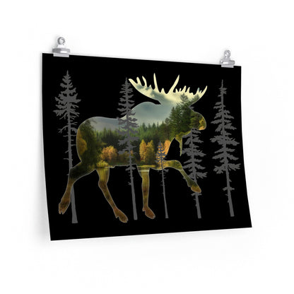Moose in the Woods Premium Matte Poster