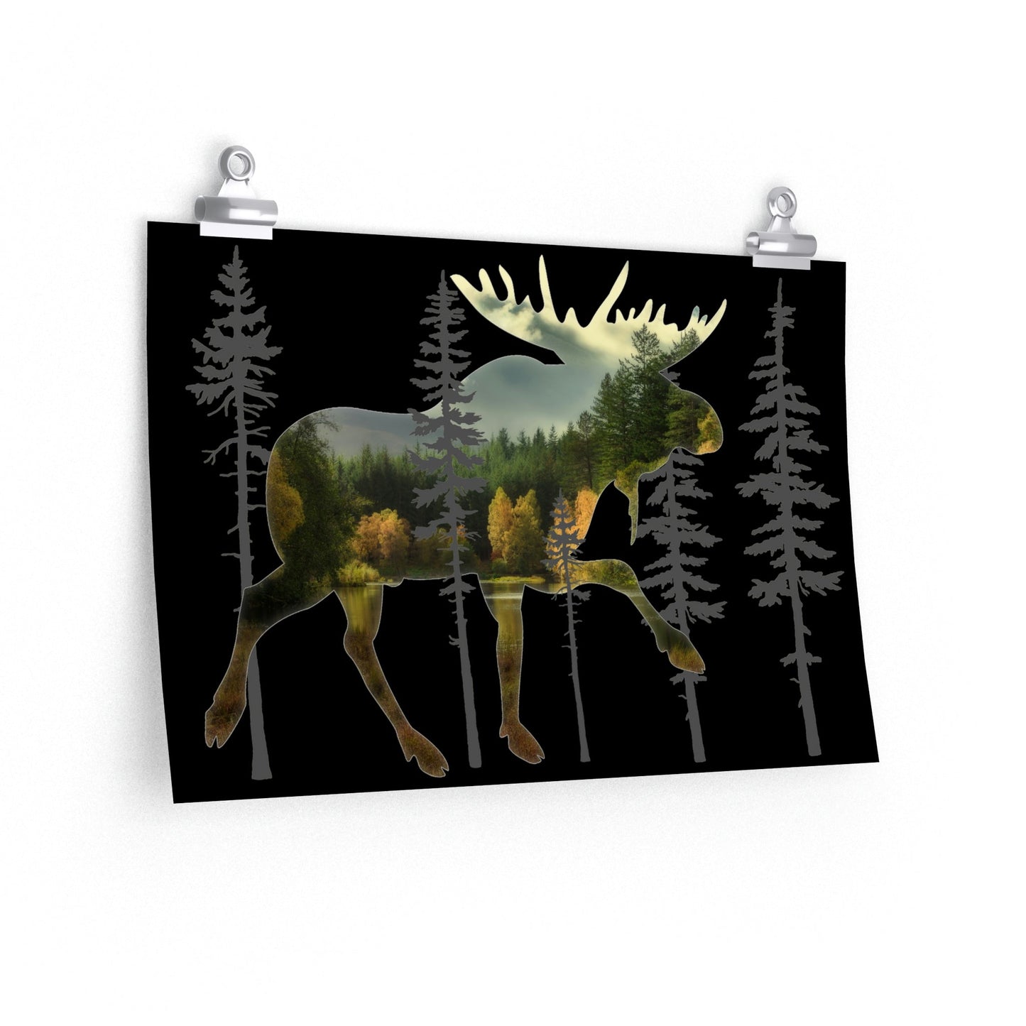 Moose in the Woods Premium Matte Poster