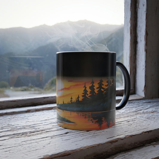 Mornings at Camp are the Best - Magic Mug - Perfect Gift for the Camper, Hiker, Lake House or as a House Warming Present