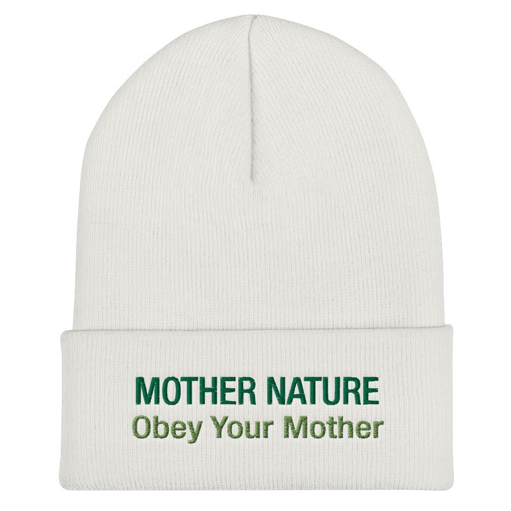 Mother Nature Cuffed Beanie - Obey Your Mother | You know a climate activist that will love this nature hat