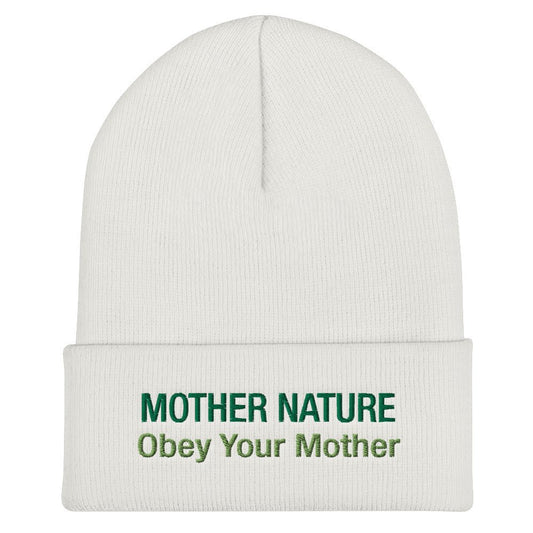 Mother Nature Cuffed Beanie - Obey Your Mother | You know a climate activist that will love this nature hat