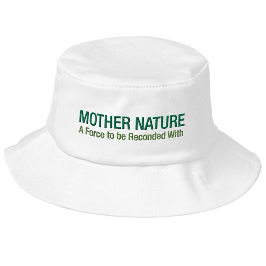 Mother Nature Old School Bucket Hat - A Force to be Reckoned With | You know a climate activist that will love this nature hat