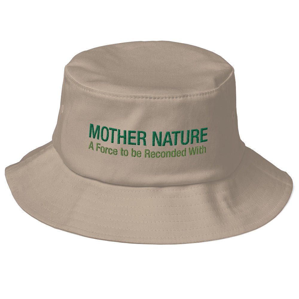 Mother Nature Old School Bucket Hat - A Force to be Reckoned With | You know a climate activist that will love this nature hat