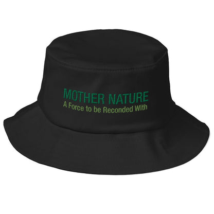 Mother Nature Old School Bucket Hat - A Force to be Reckoned With | You know a climate activist that will love this nature hat