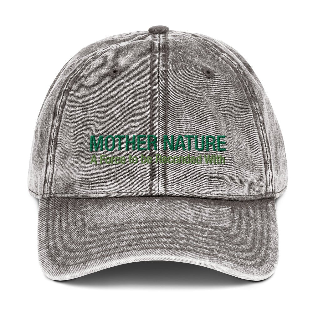 Mother Nature Vintage Cotton Twill Cap - A Force to be Reckoned With | You know a climate activist that will love this nature hat