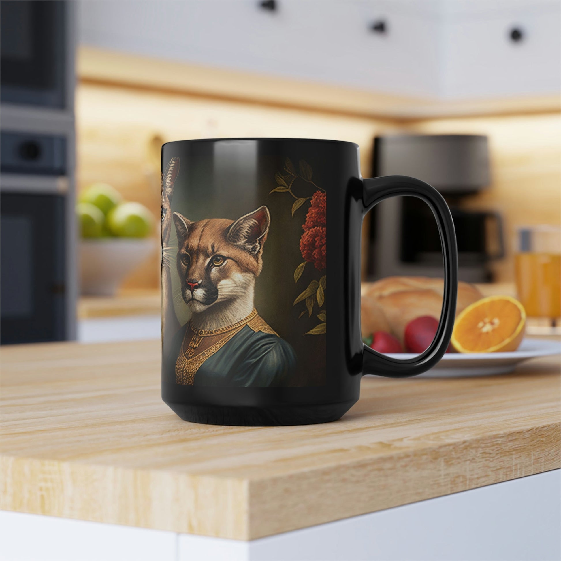 Mountain Lion Cougar Puma Family Portrait - 15 oz Coffee Mug