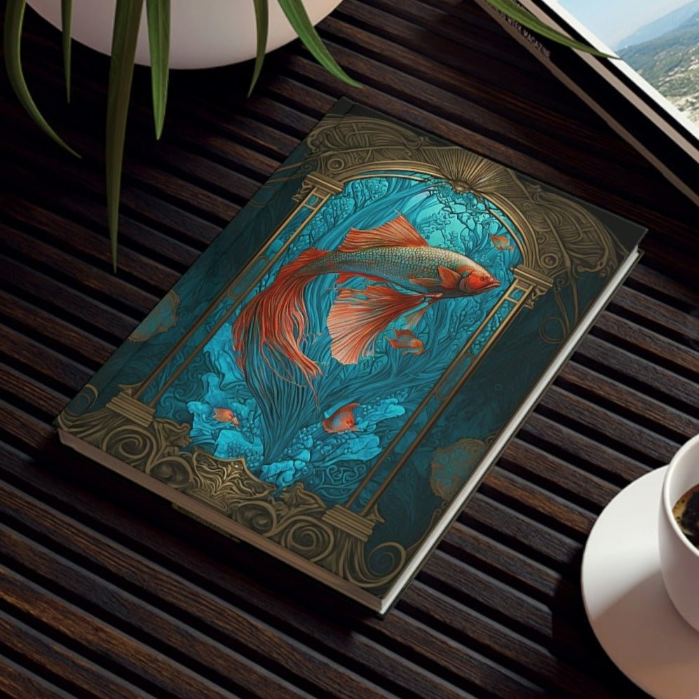 Mucha Style Siamese Fighting Fish (Betta) III Hard Backed Journal