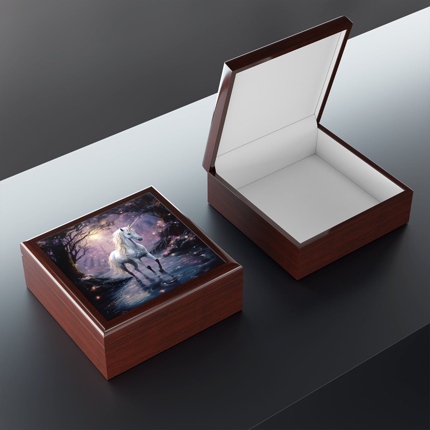 Mystical Midnight Unicorn Jewelry Box