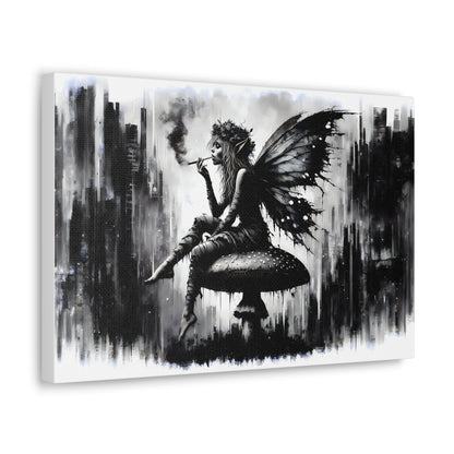 Mystical Repose - Grunge Fairy & Mushroom Canvas Art Print