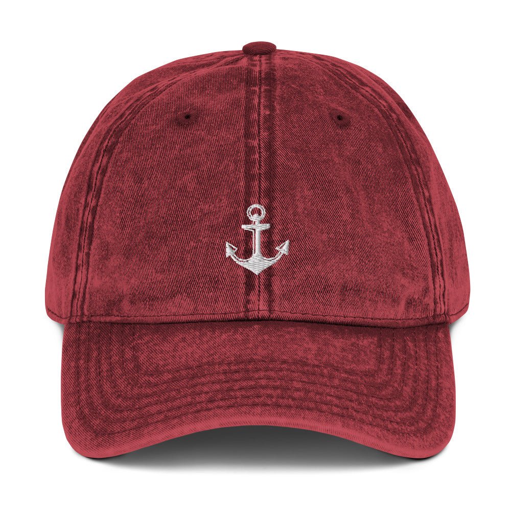 Nautical Anchor Vintage Cotton Twill Cap for the Summer Loving Sailor Vintage Cotton Twill Cap