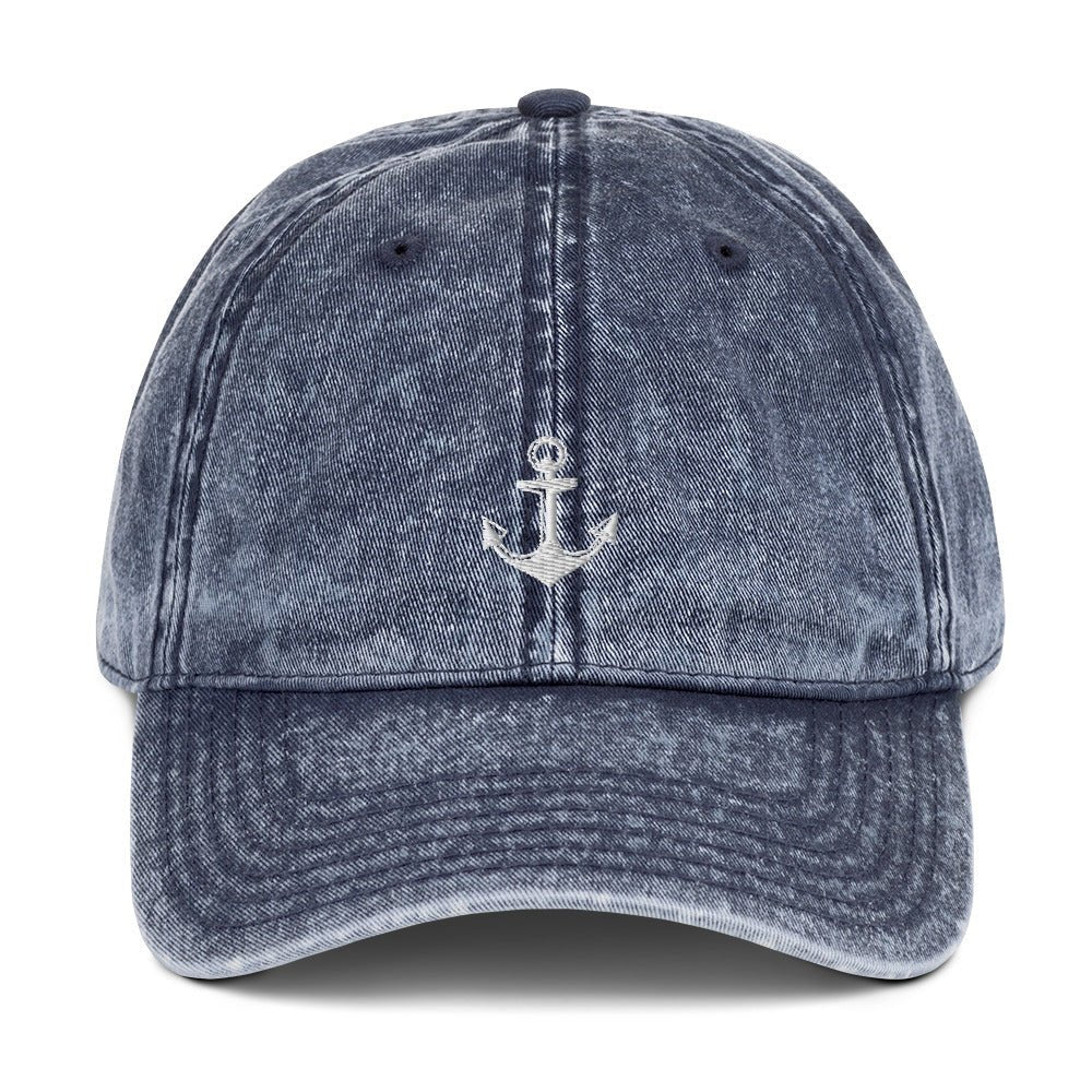 Nautical Anchor Vintage Cotton Twill Cap for the Summer Loving Sailor Vintage Cotton Twill Cap