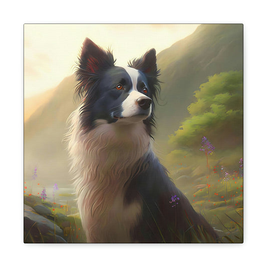 Noble Sheep Herder Border Collie Frame Canvas Gallery Wraps