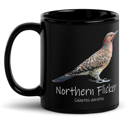 Northern Flicker Black Glossy Ceramic Mug