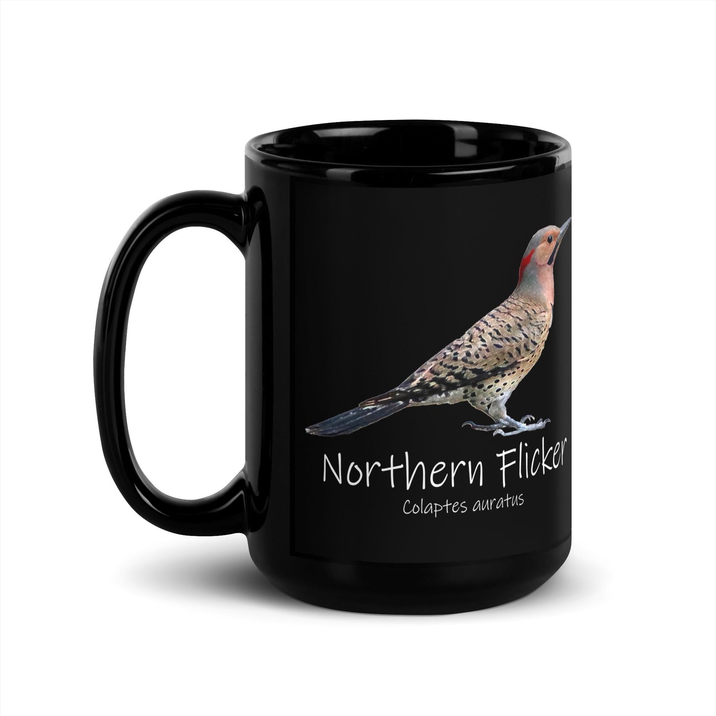 Northern Flicker Black Glossy Ceramic Mug