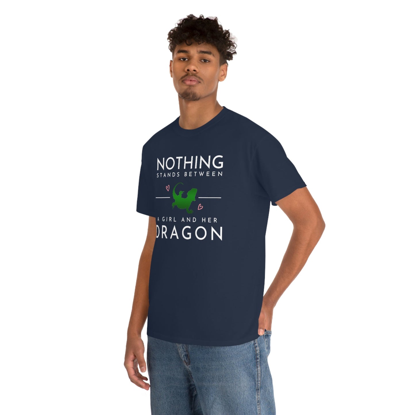 Nothing Stand Between a Girl and Her Dragon Heavy Cotton T-Shirt