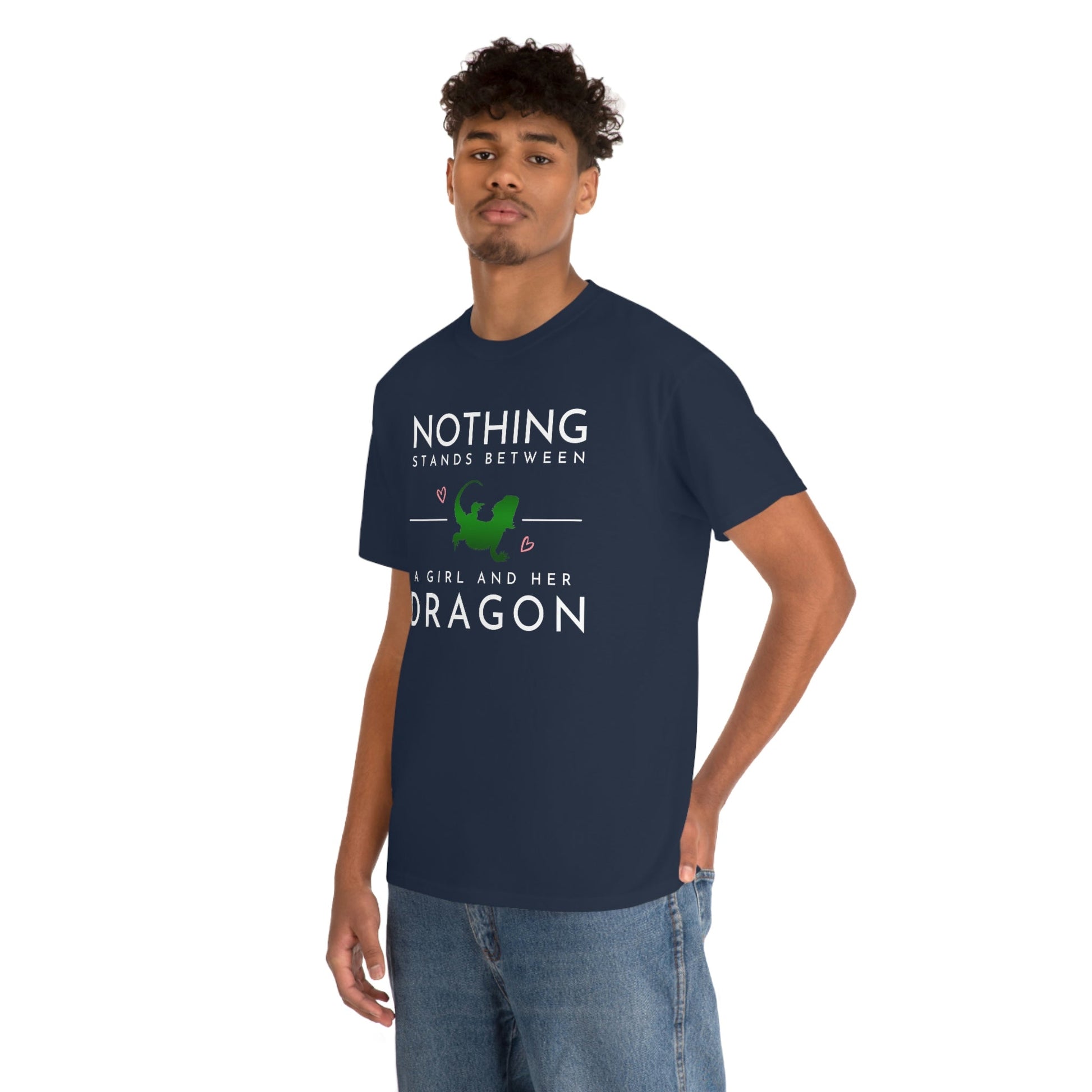 Nothing Stand Between a Girl and Her Dragon Heavy Cotton T-Shirt