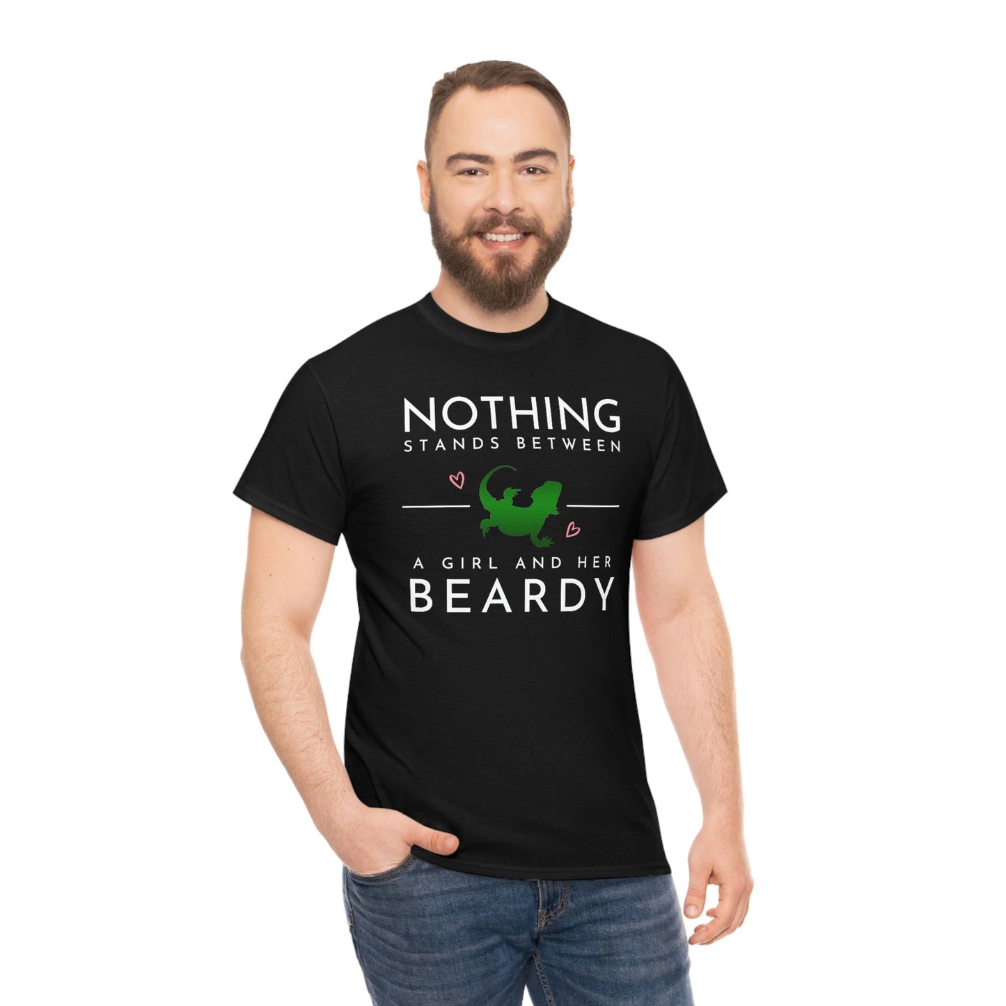 Nothing Stands Between a Girl and her Beardy Heavy Cotton T-Shirt
