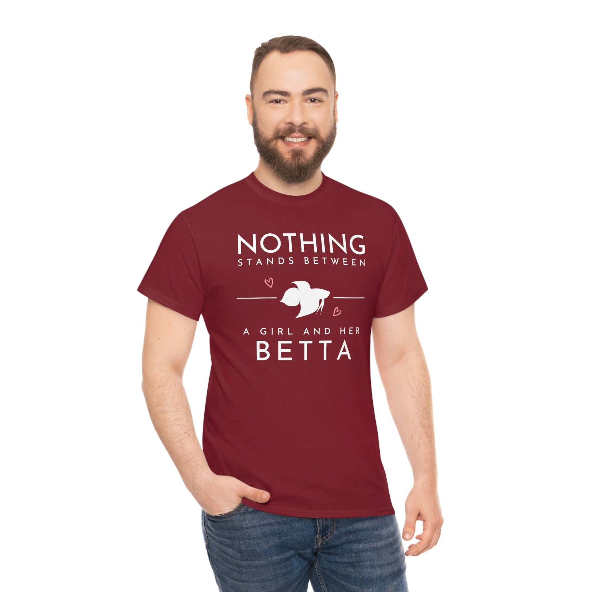 Nothing Stands Between a Girl and Her Betta Heavy Cotton T-Shirt